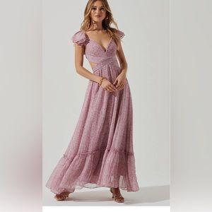 ASTR the label Primrose straps maxi dress, fuchsia, size M